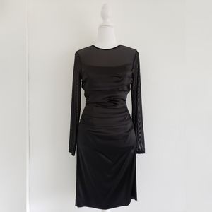 NEW! Suzi Chin black dress sheer sleeves size 2